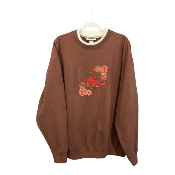 M&C Sportswear Vintage Sweatshirt Winter Embroidered Cardinals Grannycore 2XL - Picture 1 of 4